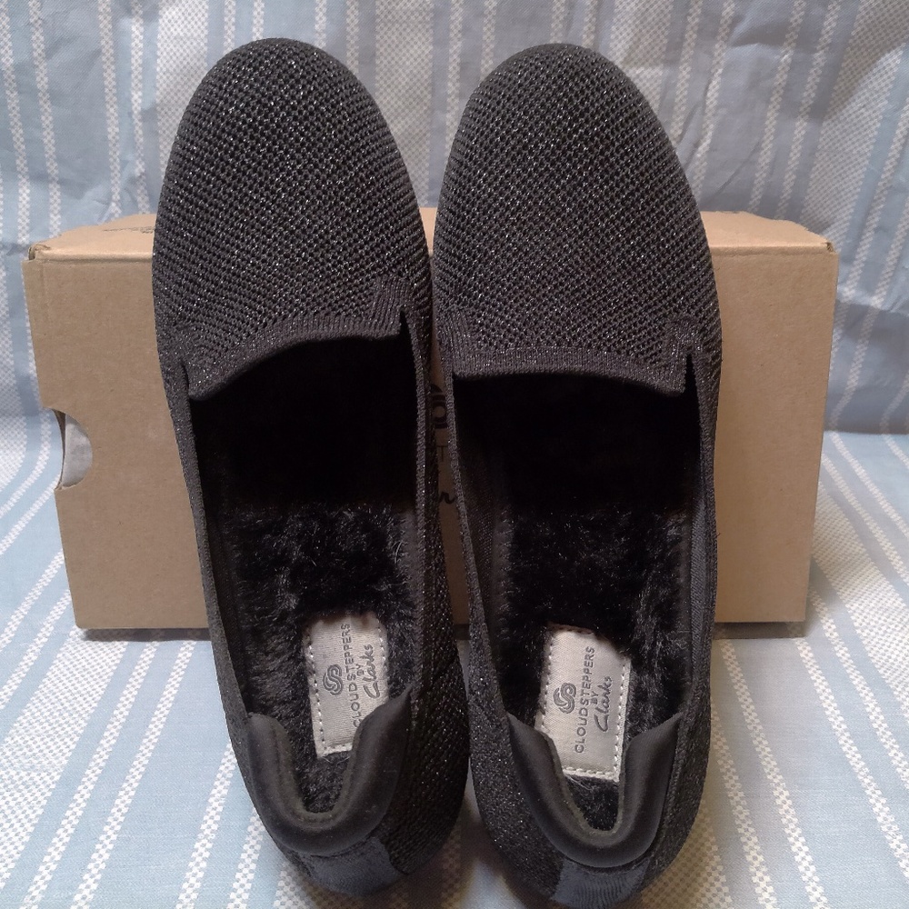 NIB Clarks CloudSteppers Carly Dream Fur Ln Black/Combo Speckled Sz US6.5M/UK4.5 - Picture 5 of 7